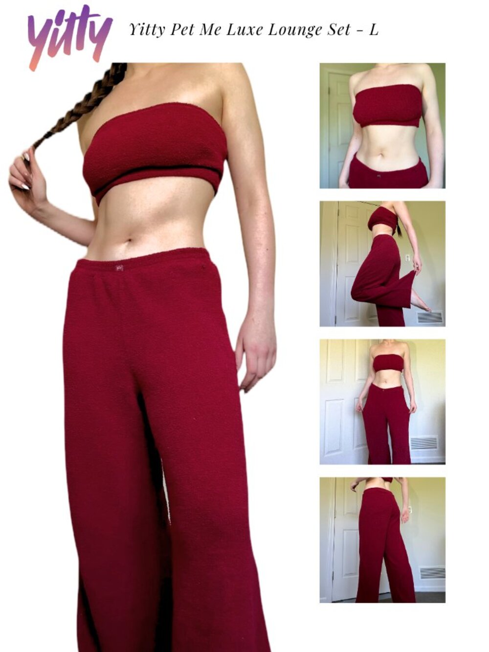 Yitty Red “Pet Me” Luxe Lounge Set – L
